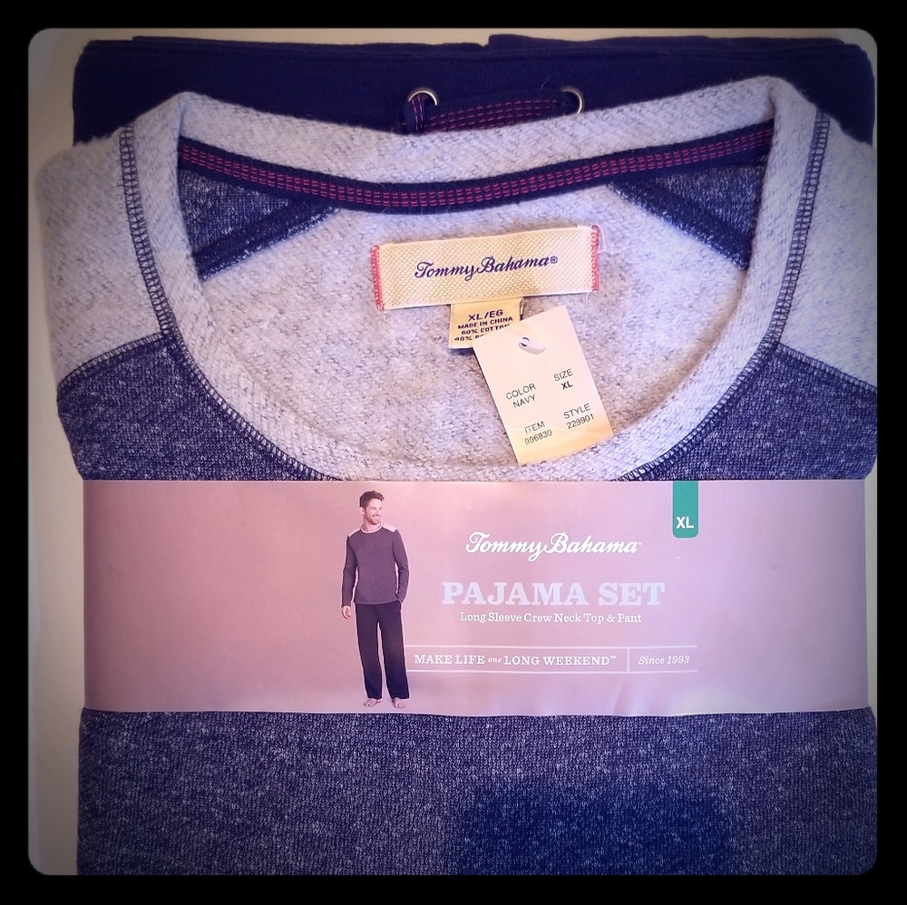 Mens pajama set/ Gray and dark Navy
